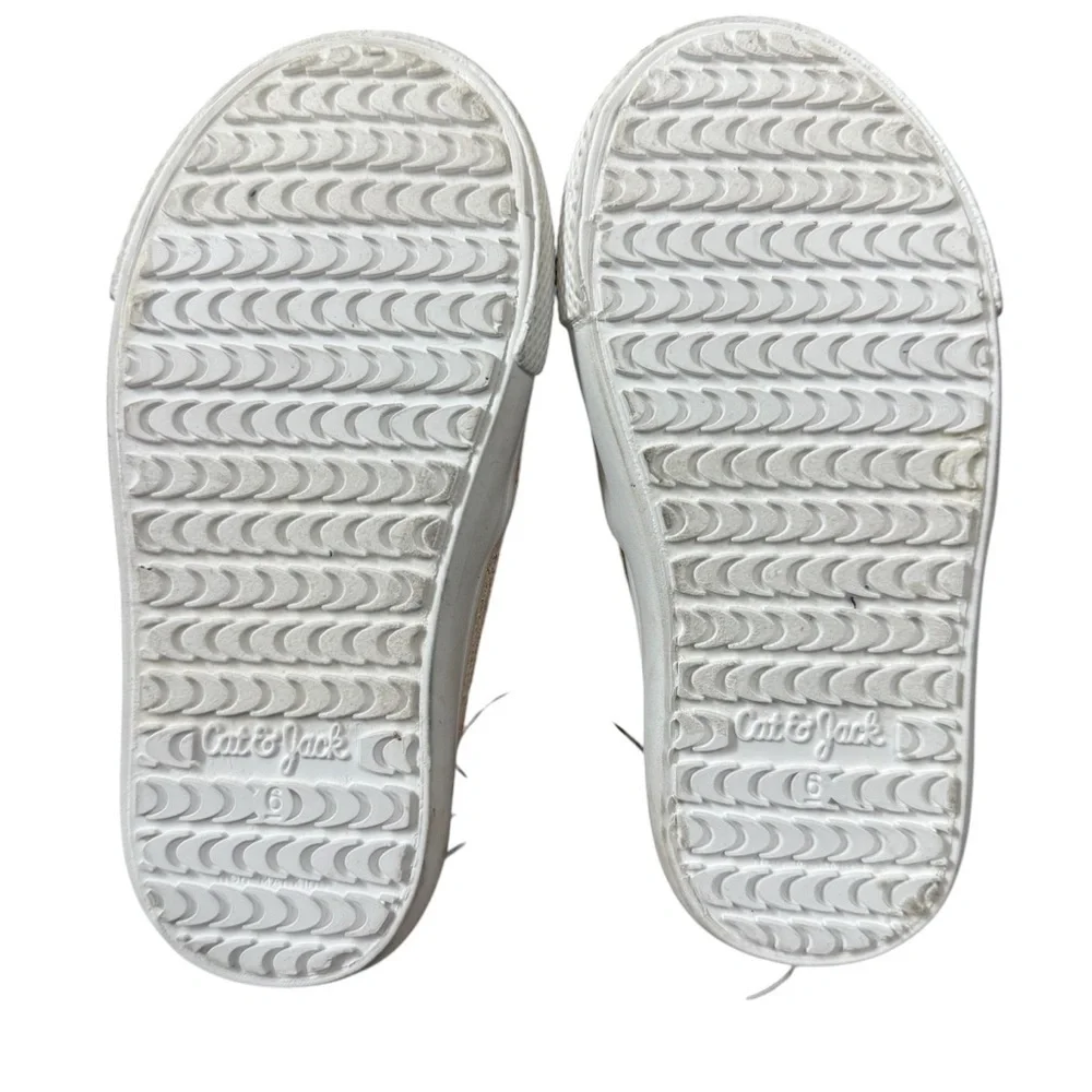 Cat & Jack Toddler Girls Size 6 Pink Gold Knit Slip On Sneakers Shoe Elastic